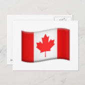 Carte Postale Drapeau canadien - Emoji (Devant / Derrière)