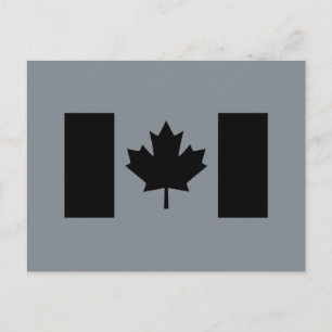 Carte Postale Drapeau canadien en noir