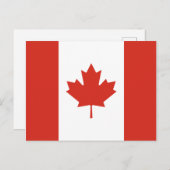 Carte Postale Drapeau canadien (Feuille d'érable) (Canada) (Devant / Derrière)