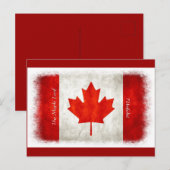 Carte Postale Drapeau canadien Feuille d'érable l'Unifolié (Devant / Derrière)