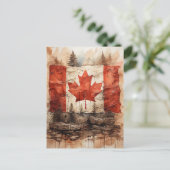Carte Postale Drapeau canadien vintage (Debout devant)
