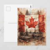 Carte Postale Drapeau canadien vintage (Devant / Derrière)