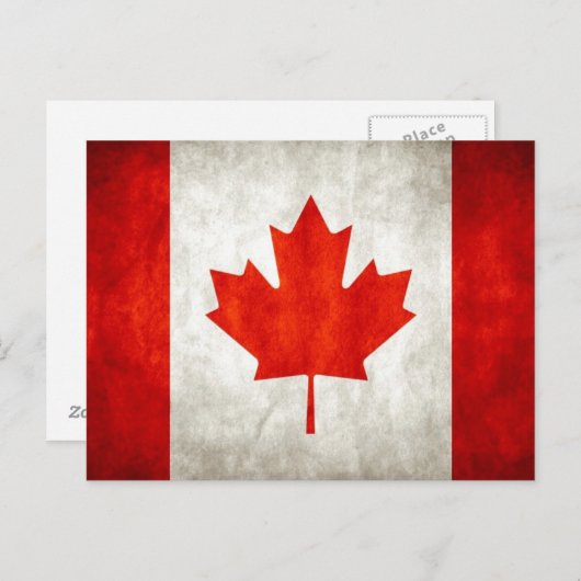 Carte postale drapeau canadien vintage (Devant / Derrière)