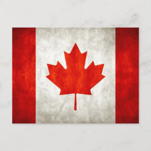 Carte postale drapeau canadien vintage