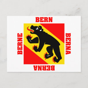 Carte Postale Drapeau canton de Berne Suisse