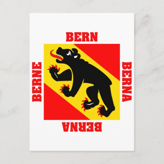 Carte Postale Drapeau canton de Berne Suisse (Devant)