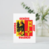 Carte Postale Drapeau cantonal suisse de Genève (Debout devant)