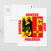 Carte Postale Drapeau cantonal suisse de Genève (Devant / Derrière)