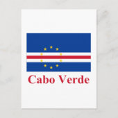 Carte Postale Drapeau Cap-Vert avec nom en portugais (Devant)