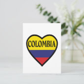 Carte Postale Drapeau cardiaque en Colombie blanc (Debout devant)