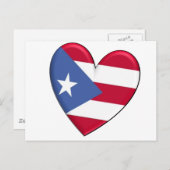 Carte Postale Drapeau cardiaque Porto Rico (Devant / Derrière)