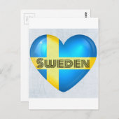 Carte Postale Drapeau cardiaque Suède (Devant / Derrière)