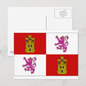 Carte Postale Drapeau Castilla Leon (Devant / Derrière)