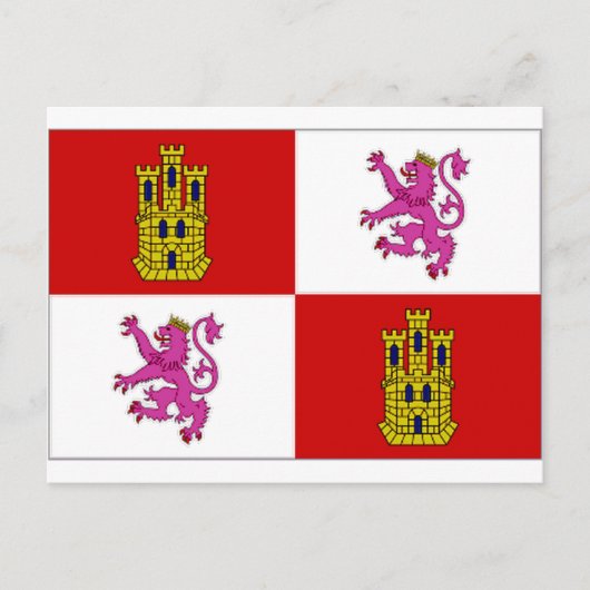 Carte Postale Drapeau Castilla Leon (Devant)
