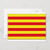 Carte Postale Drapeau Catalogne (Espagne) (Devant / Derrière)