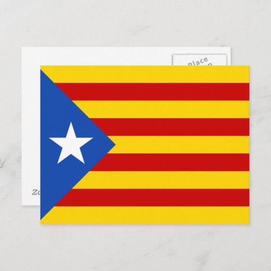Carte Postale Drapeau Catalogne Estelada (Devant / Derrière)