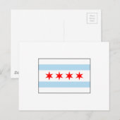 Carte Postale Drapeau Chicago, Illinois États-Unis (Devant / Derrière)