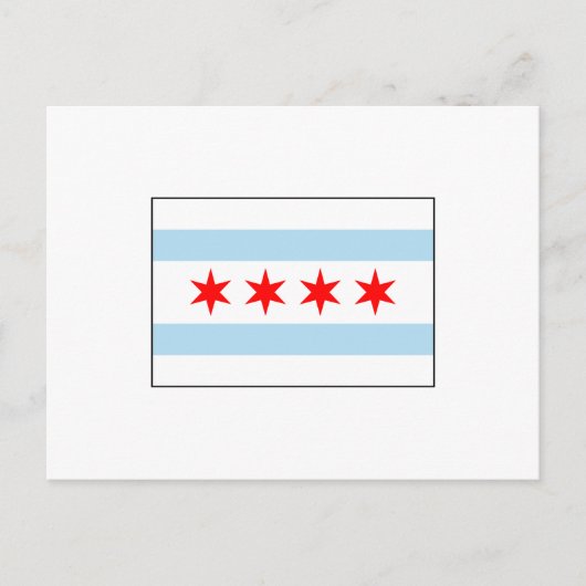 Carte Postale Drapeau Chicago, Illinois États-Unis (Devant)
