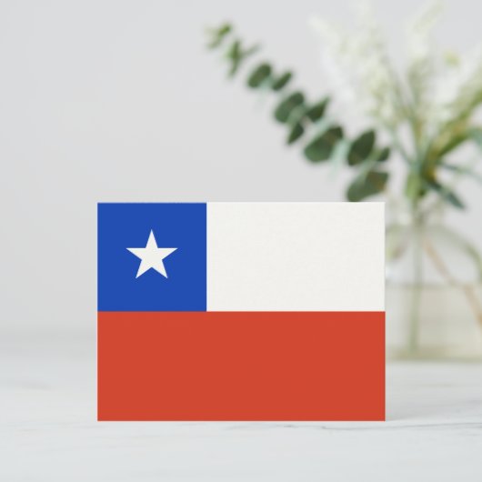 CARTE POSTALE DRAPEAU CHILE (Debout devant)