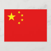 Carte postale Drapeau Chine (Devant)