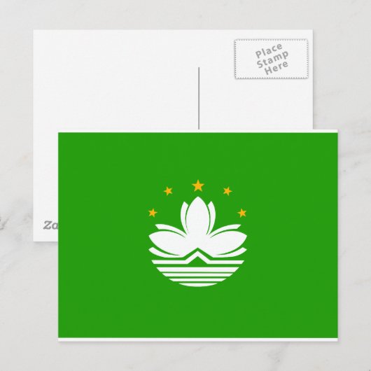 Carte Postale Drapeau chinois de Macao (Devant / Derrière)