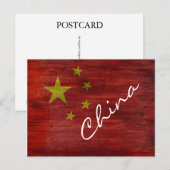 Carte Postale Drapeau chinois en détresse (Devant / Derrière)