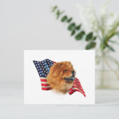 Carte Postale Drapeau Chow Chow (Debout devant)