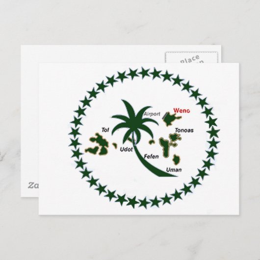 Carte Postale Drapeau Chuuk (Devant / Derrière)