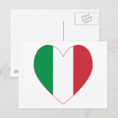 Carte Postale Drapeau Cœur Italien (Devant / Derrière)