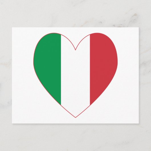 Carte Postale Drapeau Cœur Italien (Devant)