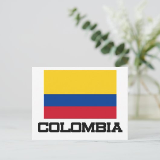 Carte Postale Drapeau Colombie (Debout devant)