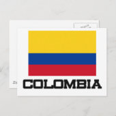 Carte Postale Drapeau Colombie (Devant / Derrière)