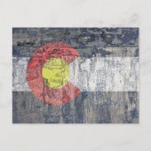 Carte Postale drapeau colorado mur texturé (Devant)