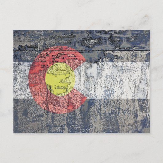 Carte Postale drapeau colorado mur texturé (Devant)