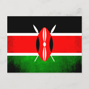 Carte Postale Drapeau coloré contrasté kenyan