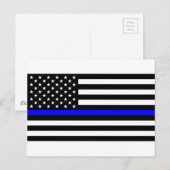 Carte Postale Drapeau commémoratif des policiers de la Ligne Ble (Devant / Derrière)
