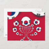 Carte Postale Drapeau Corée du Sud Kaleidoscope (Devant / Derrière)