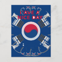 Drapeau coréen design "Ayez une belle journée"