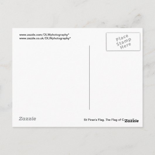 Carte Postale Drapeau Cornouailles (Kernow) (Dos)