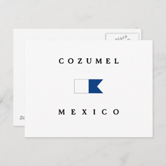Carte Postale Drapeau Cozumel Mexique Alpha Dive (Devant / Derrière)
