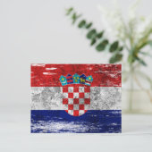 Carte Postale Drapeau croate soufflé et porté (Debout devant)