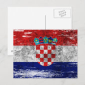 Carte Postale Drapeau croate soufflé et porté (Devant / Derrière)