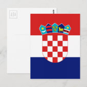 Carte Postale Drapeau croate - Trobojnica (Devant / Derrière)