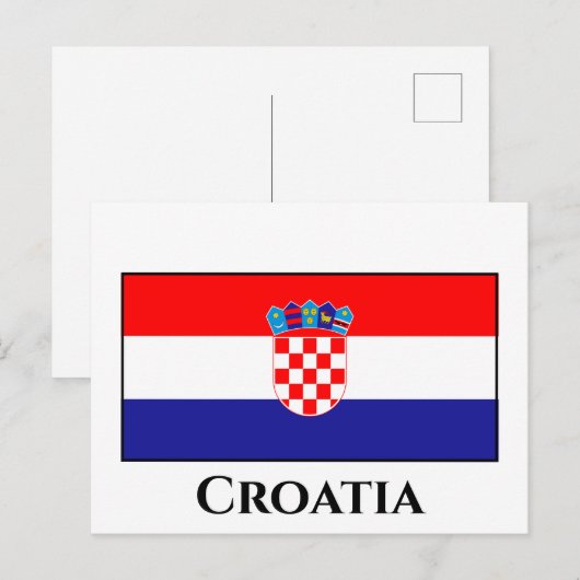 Carte Postale Drapeau Croatie (Devant / Derrière)
