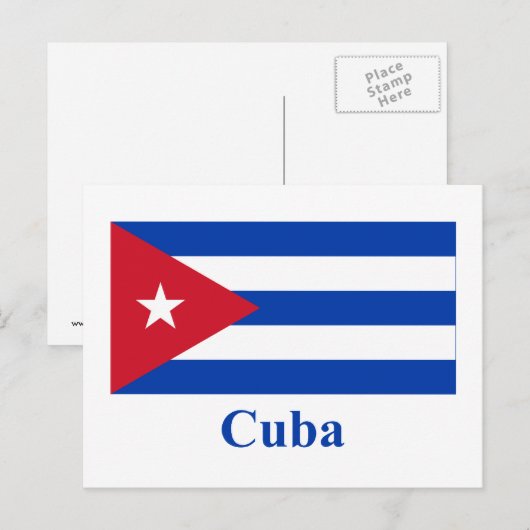 Carte Postale Drapeau Cuba avec nom (Devant / Derrière)