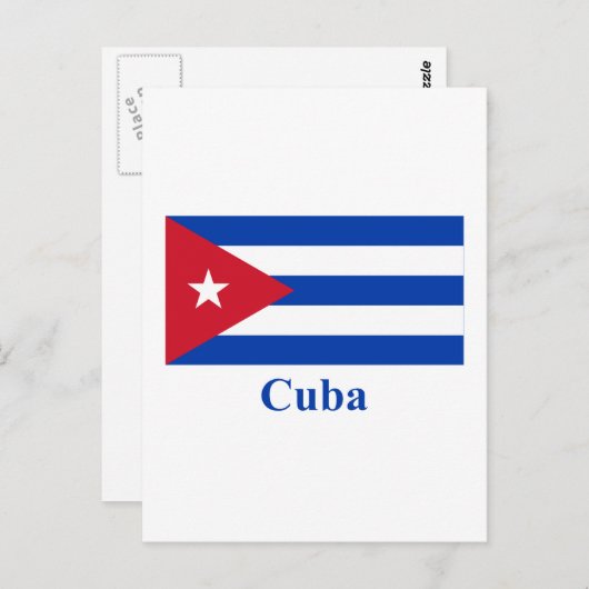 Carte Postale Drapeau Cuba avec nom (Devant / Derrière)