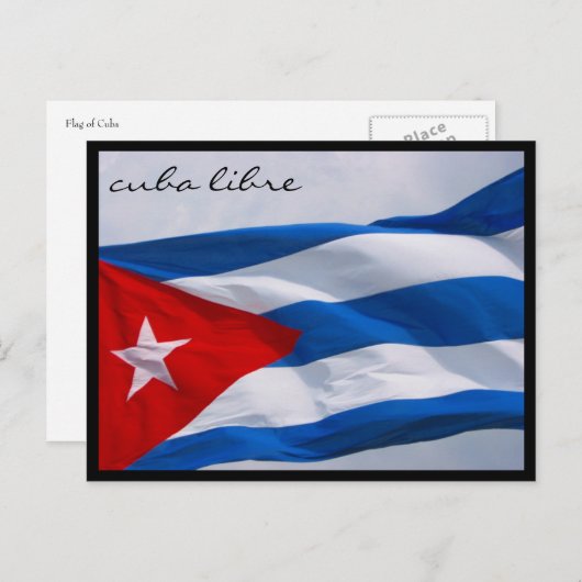 Carte Postale drapeau cuba libre (Devant / Derrière)