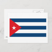 Carte postale drapeau cubain (Devant / Derrière)