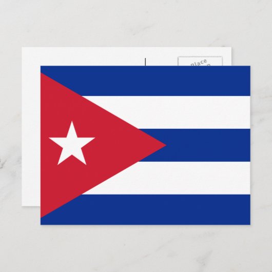 Carte Postale Drapeau cubain, Drapeau de Cuba (Devant / Derrière)