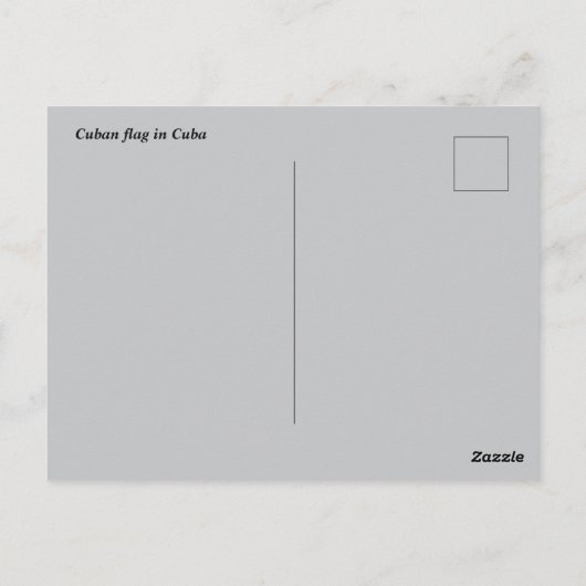 Carte Postale Drapeau cubain flottant à un fort à Cuba (Dos)